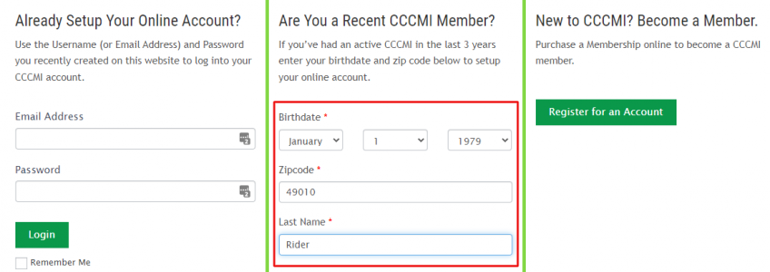 CCCMI Account Lookup