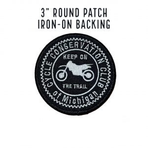 3" Round Patch - Iron-On Backing - The Cycle Conservation Club of Michigan